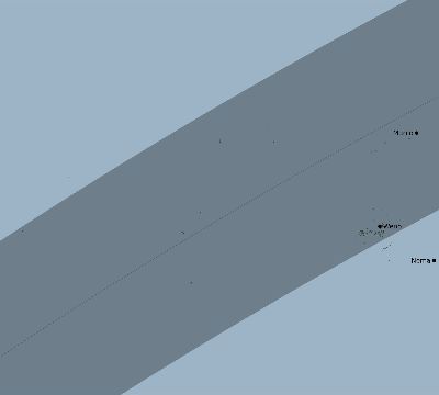 Map of the eclipse path across Micronesia on 02/17/2436