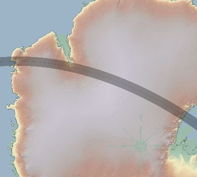 Map of the eclipse path across Antarctica on 12/17/2438