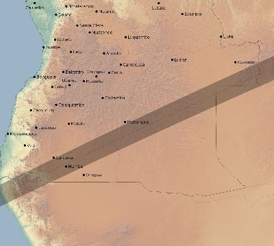 Map of the eclipse path across Angola on 12/06/2439