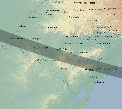 Map of the eclipse path across Brazil on 12/06/2439