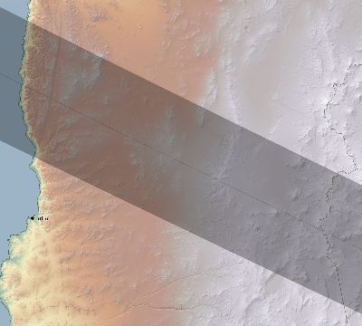 Map of the eclipse path across Chile on 12/06/2439