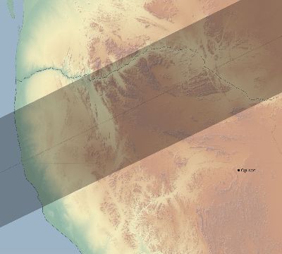 Map of the eclipse path across Namibia on 12/06/2439