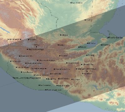 Map of the eclipse path across Guatemala on 11/25/2440