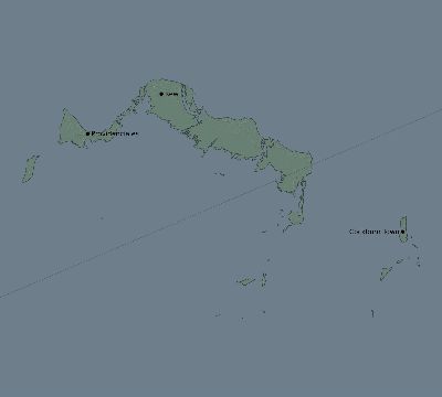 Map of the eclipse path across Turks and Caicos Islands on 11/25/2440