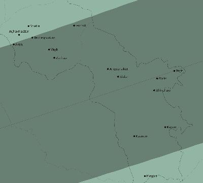 Map of the eclipse path across Armenia on 04/11/2442