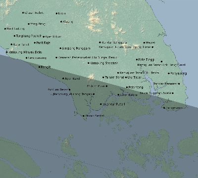 Map of the eclipse path across Malaysia on 10/04/2461