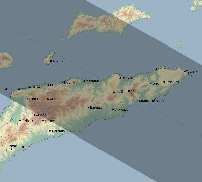 Map of the eclipse path across Timor-Leste on 10/04/2461
