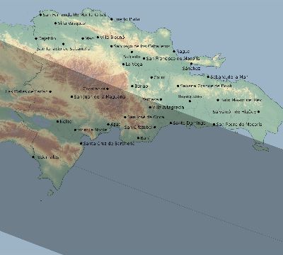 Map of the eclipse path across Dominican Republic on 09/24/2462