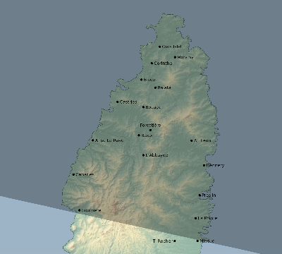 Map of the eclipse path across Saint Lucia on 09/24/2462