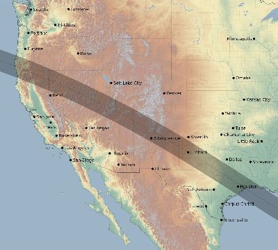 Map of the eclipse path across United States on 09/24/2462