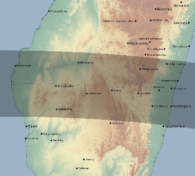 Map of the eclipse path across Madagascar on 08/03/2464
