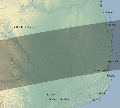 Map of the eclipse path across Mozambique on 08/03/2464