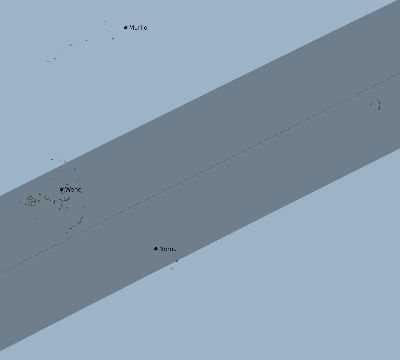 Map of the eclipse path across Micronesia on 01/27/2465