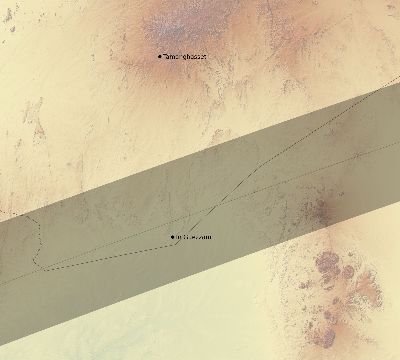 Map of the eclipse path across Algeria on 07/23/2465