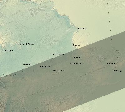 Map of the eclipse path across Mauritania on 07/23/2465