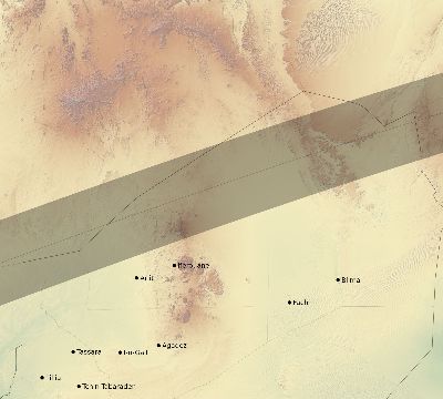 Map of the eclipse path across Niger on 07/23/2465
