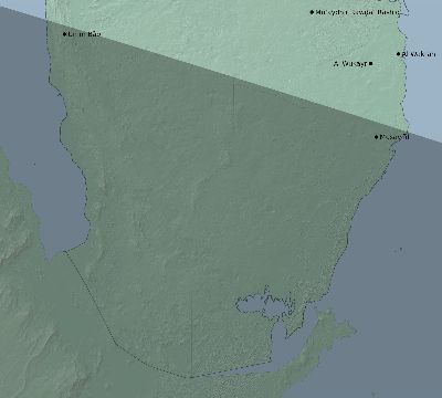 Map of the eclipse path across Qatar on 07/23/2465