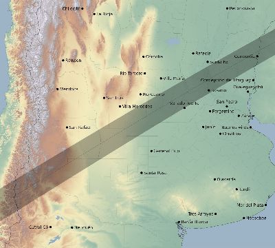 Map of the eclipse path across Argentina on 01/17/2466