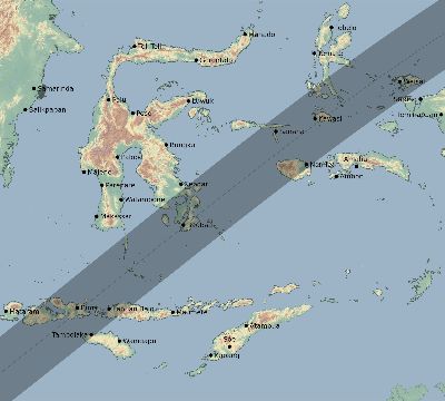 Map of the eclipse path across Indonesia on 05/22/2468