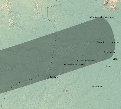Map of the eclipse path across Brazil on 11/15/2468