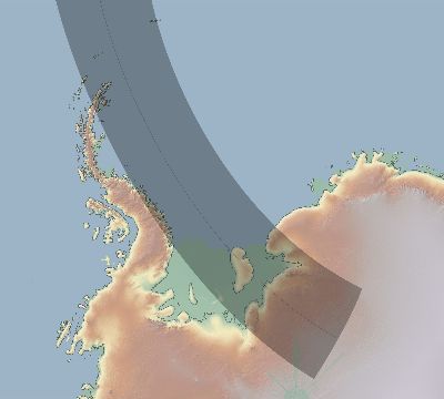 Map of the eclipse path across Antarctica on 03/22/2471