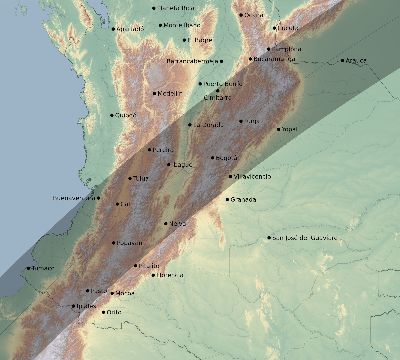 Map of the eclipse path across Colombia on 03/10/2472