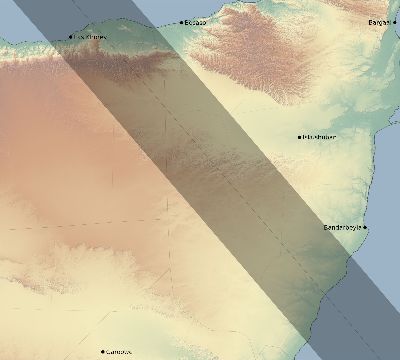 Map of the eclipse path across Somalia on 09/03/2472