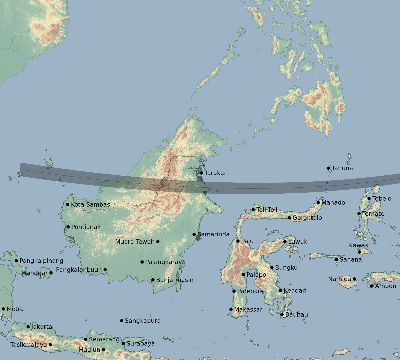 Map of the eclipse path across Indonesia on 02/27/2473
