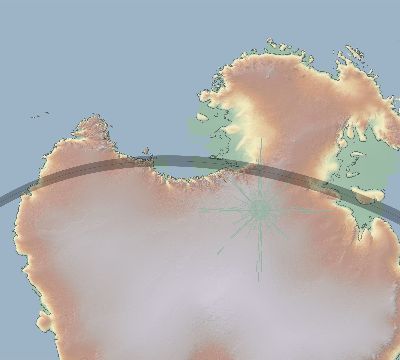 Map of the eclipse path across Antarctica on 01/08/2475