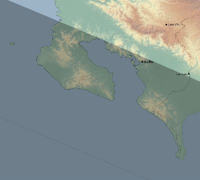 Map of the eclipse path across Costa Rica on 06/22/2476