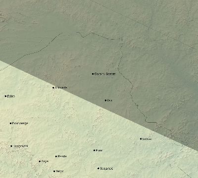 Map of the eclipse path across Burkina Faso on 12/16/2476