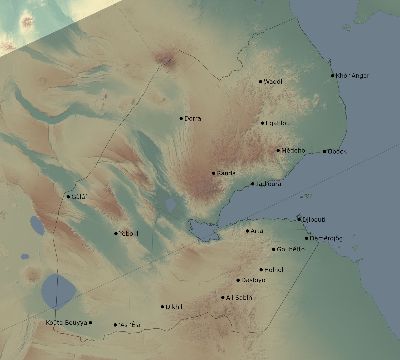Map of the eclipse path across Djibouti on 12/16/2476
