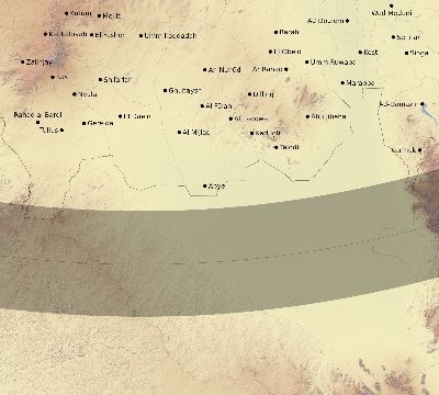 Map of the eclipse path across Sudan on 12/16/2476