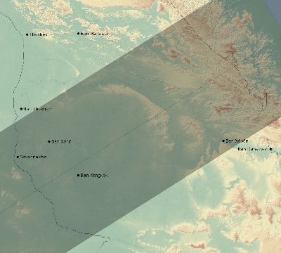 Map of the eclipse path across Laos on 04/22/2479