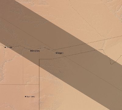Map of the eclipse path across Namibia on 10/15/2479