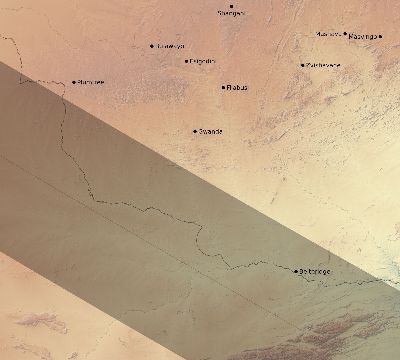 Map of the eclipse path across Zimbabwe on 10/15/2479