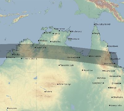 Map of the eclipse path across Australia on 04/10/2480