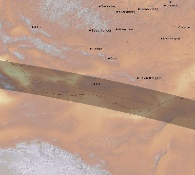 Map of the eclipse path across Mongolia on 10/04/2480