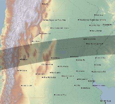 Map of the eclipse path across Argentina on 08/14/2482
