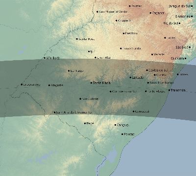 Map of the eclipse path across Brazil on 08/14/2482