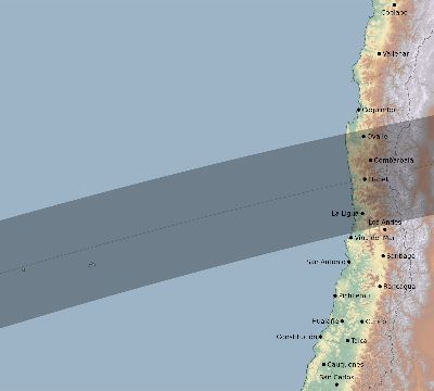 Map of the eclipse path across Chile on 08/14/2482