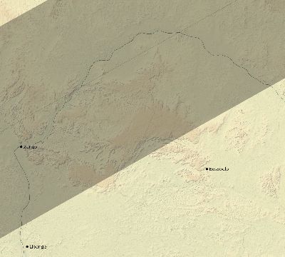 Map of the eclipse path across DR Congo on 02/07/2483