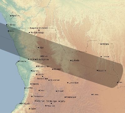 Map of the eclipse path across Angola on 08/03/2483