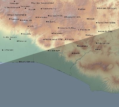 Map of the eclipse path across Guatemala on 08/03/2483