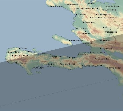 Map of the eclipse path across Haiti on 08/03/2483