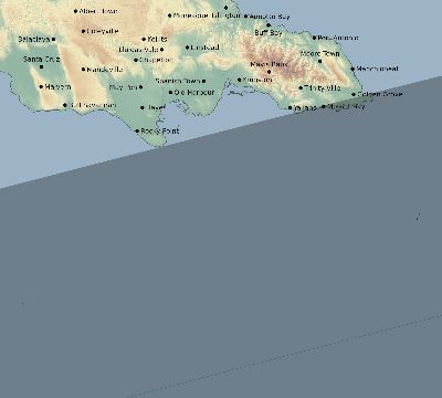 Map of the eclipse path across Jamaica on 08/03/2483