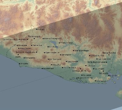 Map of the eclipse path across El Salvador on 08/03/2483