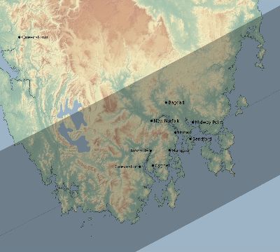 Map of the eclipse path across Australia on 01/28/2484