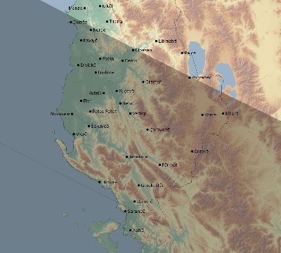 Map of the eclipse path across Albania on 07/23/2484