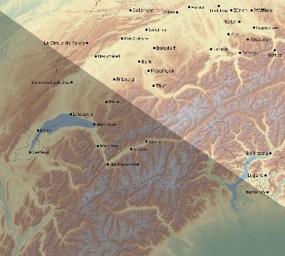 Map of the eclipse path across Switzerland on 07/23/2484